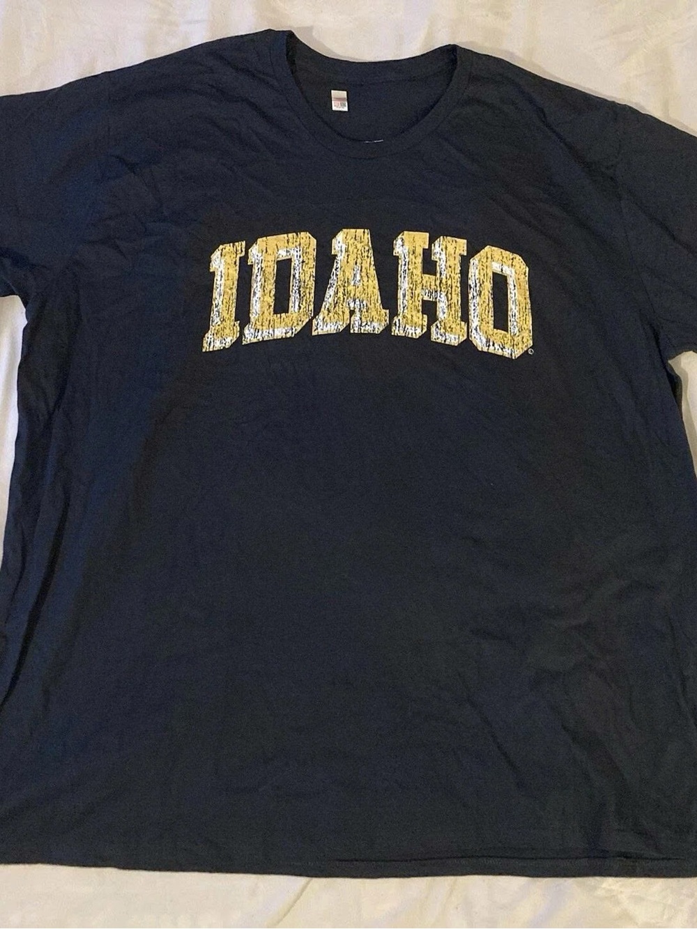 Idaho Graphic Crew Neck T-Shirt - Navy with Gold Lettering